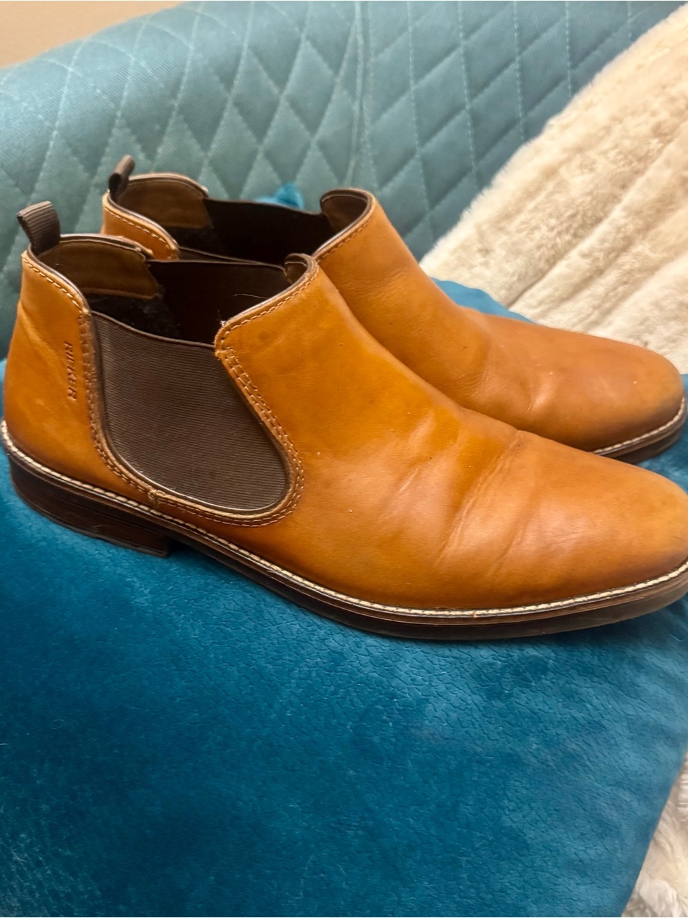 Rieker Men's Tan Chelsea Boots, dressy casual, gently used, Men's Sz 11